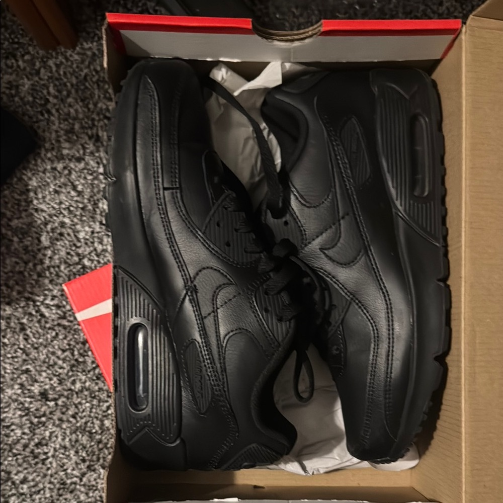 Nike Black Air Max Sneakers with Monochromatic Design